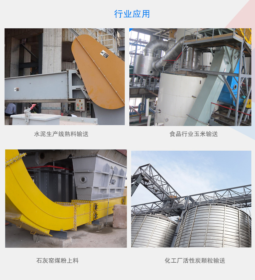 可以水平、傾斜或垂直布置，主要用于水泥、食品、化工、煤炭等行業(yè)
